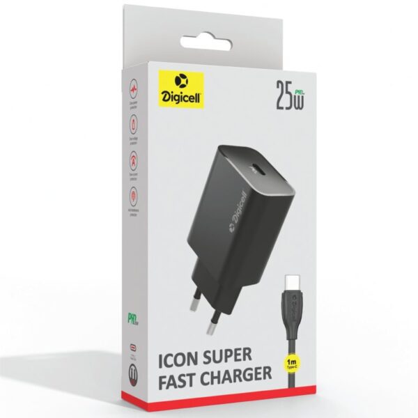Digicell Icon Super Fast Charger set Type-C PD 25W Black