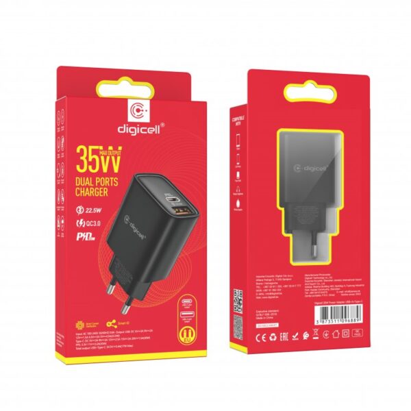 Digicell 35W Power Adapter Type-A + Type-C