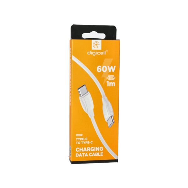 Digicell Double Speed Cable Type-C to Type-C 60W white